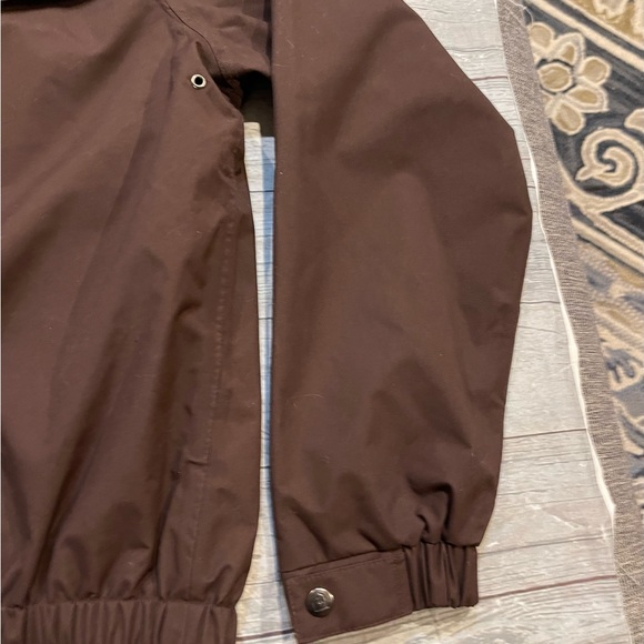 Eous Vintage Jacket Womens Small Brown Equestrian Horses Coat Hooded Full Zip - Picture 5 of 16